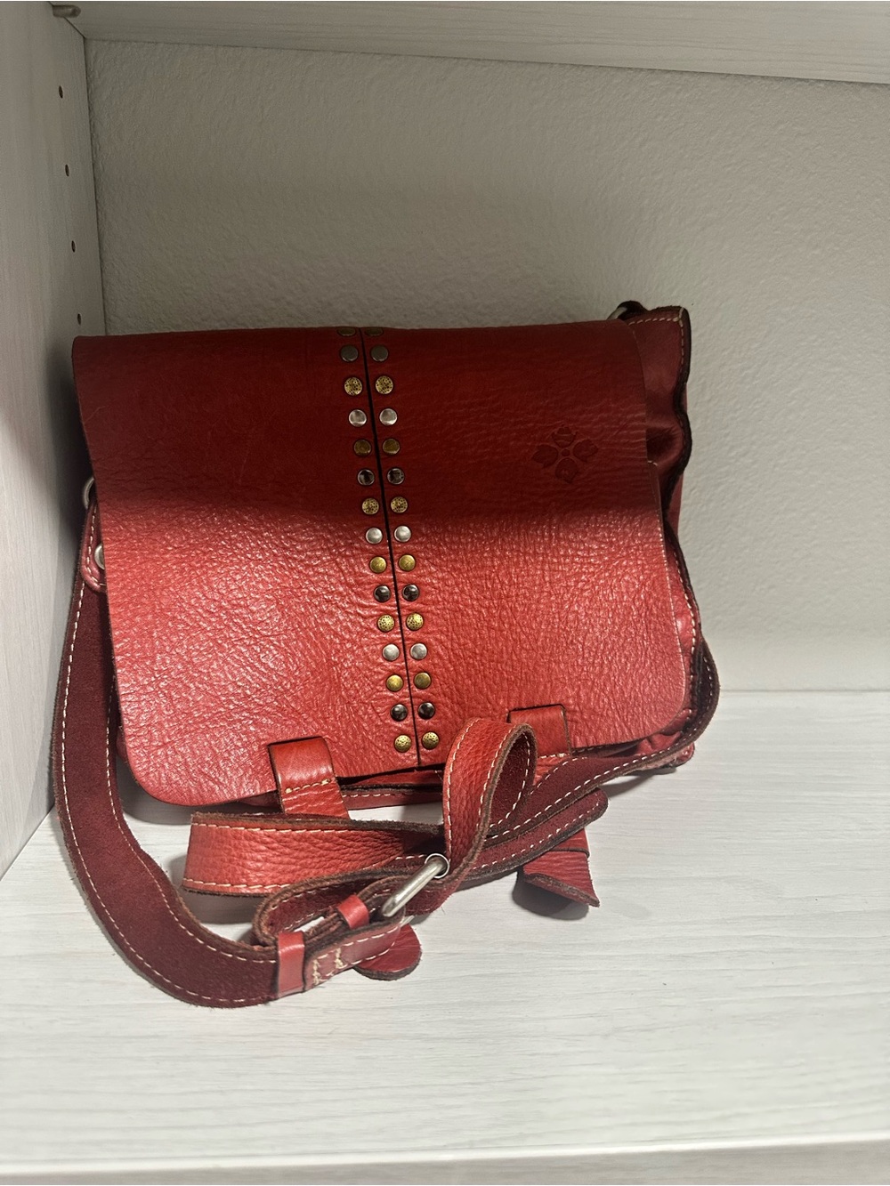 Patricia Nash Leather Crossbody Bag with Stud Detail
